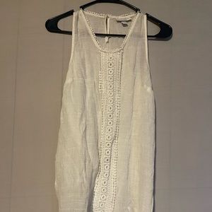 White and shear maternity top